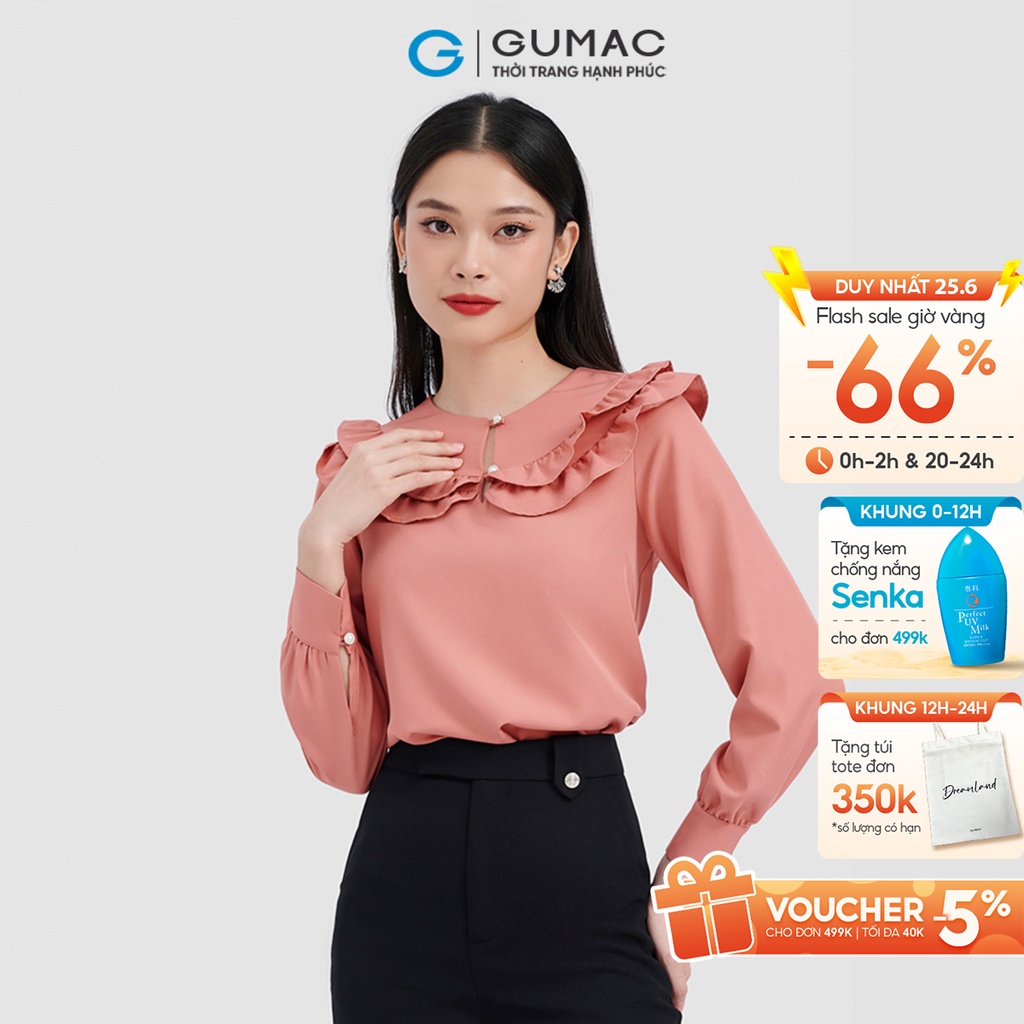 Áo kiểu bèo 2 tầng thời trang GUMAC AC10018