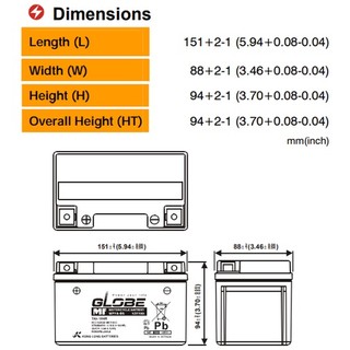GLOBE 12V-7AH (10HR), WP7A-BS