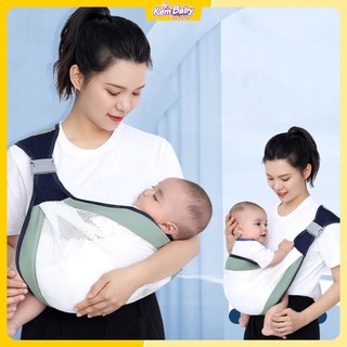 Địu vải cho bé dạng lưới thông thoáng, cho bé 0-36 tháng tuổi, địu vải lưới cho bé sơ sinh thoáng mát nhiều tư thế