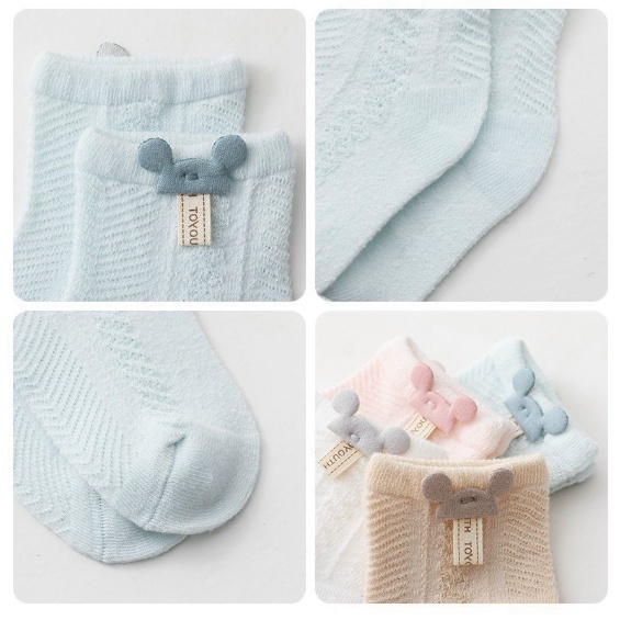Tất lưới cho bé gái bé trai từ 0 đến 2 tuổi, tất cho bé trai và bé gái phong cách Hàn Quốc dễ thương thoáng mát