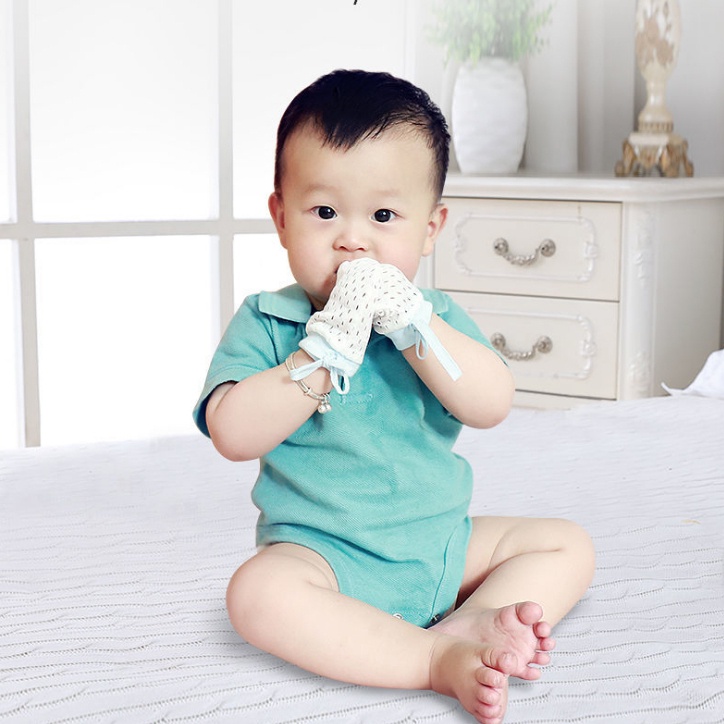 Bao tay cho bé thoáng khí dạng lưới, chống cào mặt cho trẻ, dùng cho bé sơ sinh tới 18 tháng