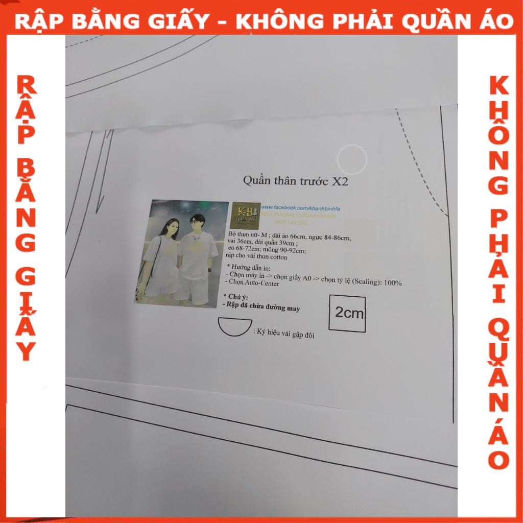 Rập giấy bộ thun nam mã B68 - bản vẽ