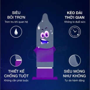 Bao Cao Su Mỏng Vô Hình Durex Invisible hộp 3 cái  tăng khoái cảm kéo dài thời gian QH