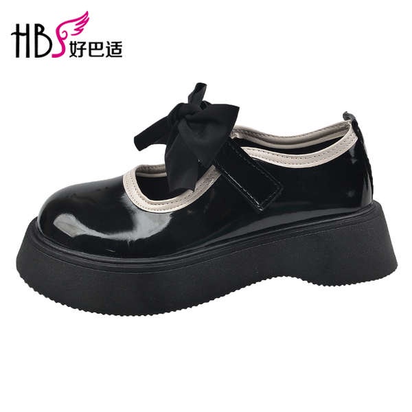 Giày da nơ kiểu retro-2023 mẫu mới giầy oxford nữ