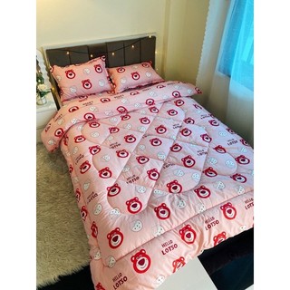 Bộ chăn ga gối poly cotton 5 món chăn phao - th12
