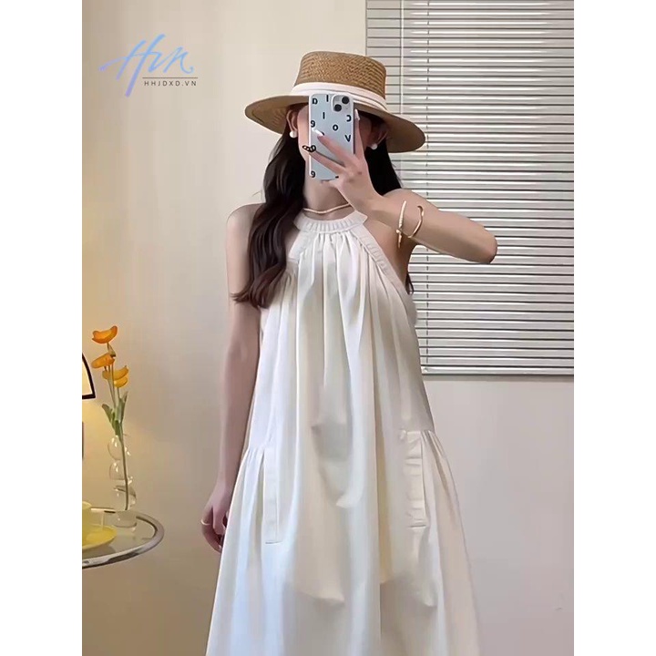 Đầm Hai Dây Dáng Dài Màu Sáng Cao Cấp Phong Cách Hàn Quốc Ngọt Ngào Sang Trọng Niche