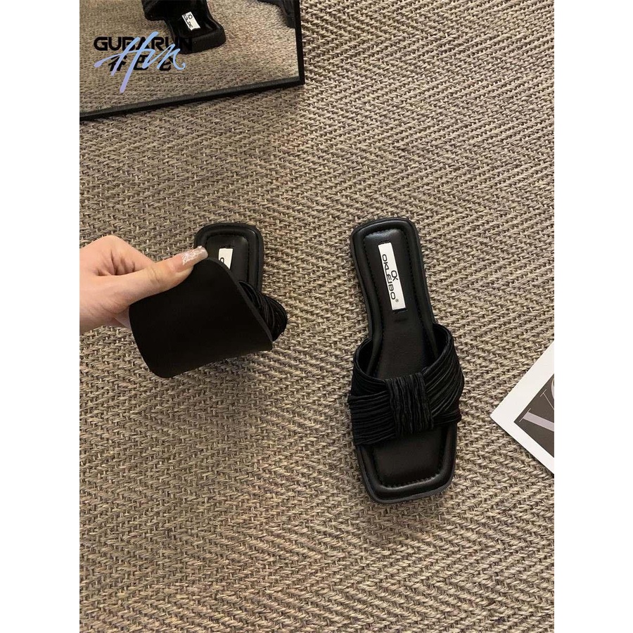 Sandal Mũi Vuông Đế Bằng Thiết Kế Mới Thời Trang Mùa Xuân Hè 2023 Dành Cho Nữ