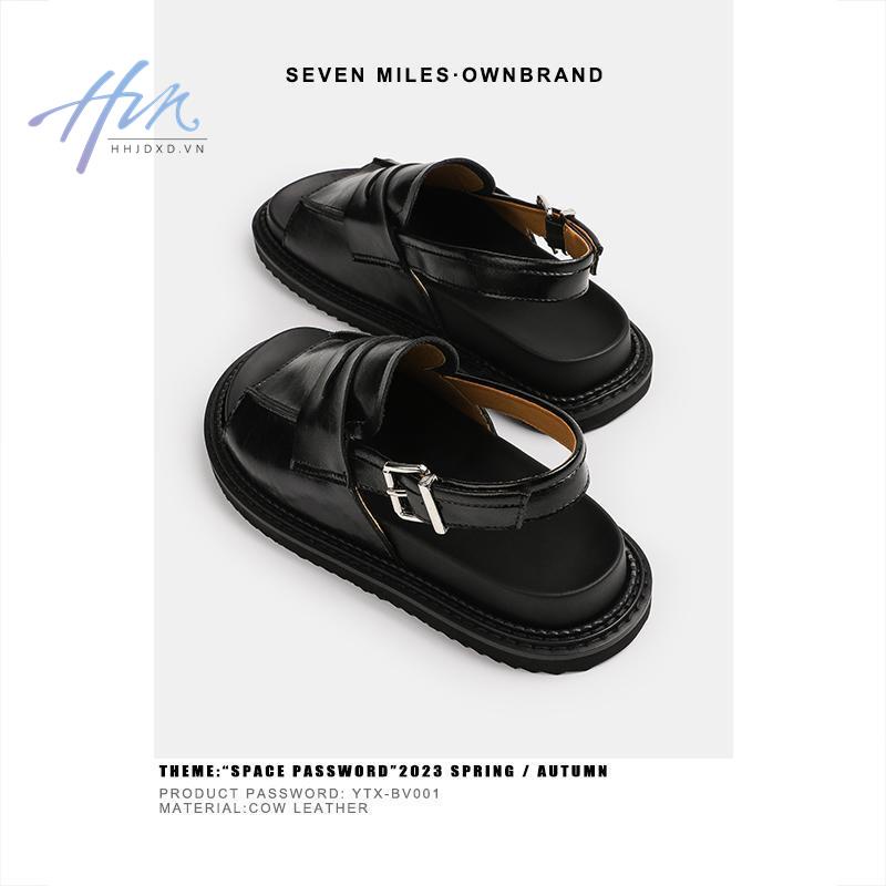 Dép Sandal Đế Phẳng Dày Phong Cách La Mã Thời Trang Mùa Hè Hàng Mới 2023 Dành Cho Bạn Nữ