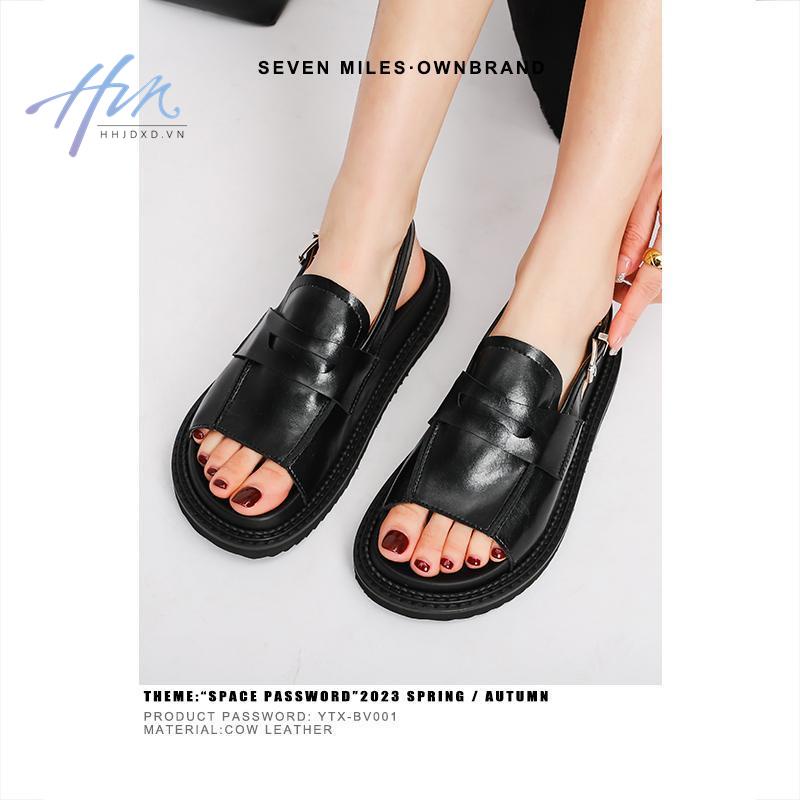 Dép Sandal Đế Phẳng Dày Phong Cách La Mã Thời Trang Mùa Hè Hàng Mới 2023 Dành Cho Bạn Nữ