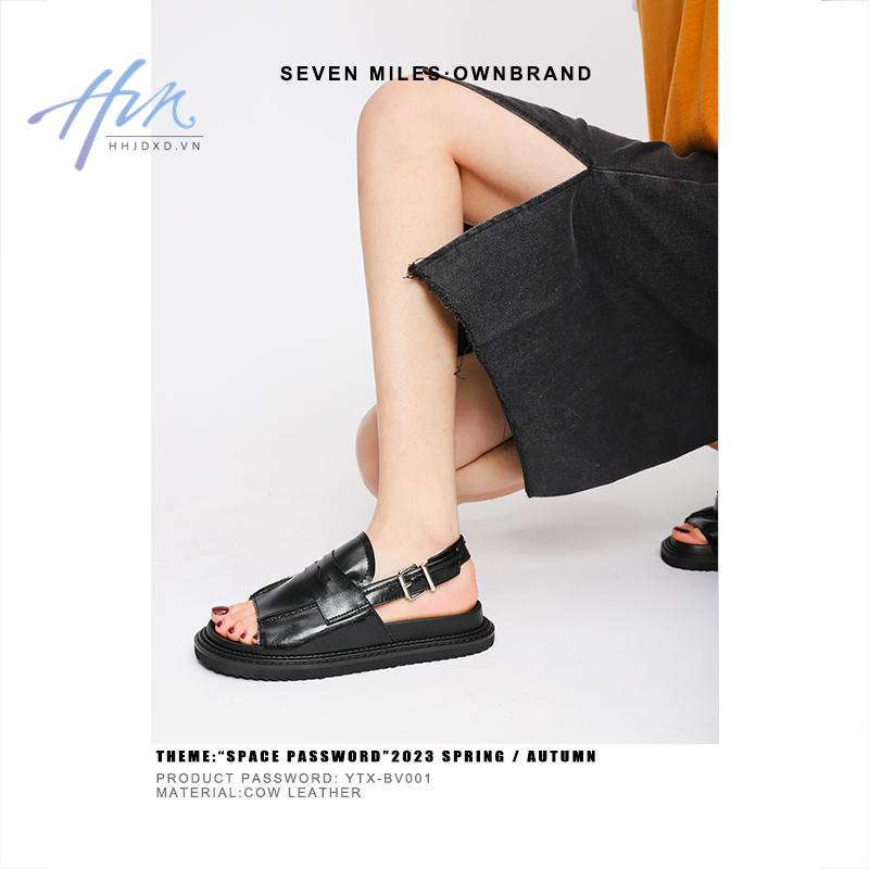 Dép Sandal Đế Phẳng Dày Phong Cách La Mã Thời Trang Mùa Hè Hàng Mới 2023 Dành Cho Bạn Nữ