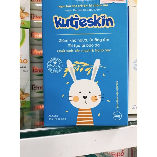 KUTIESKIN Kem bôi da tự nhiên chăm sóc làn da bé, Kem chàm sữa