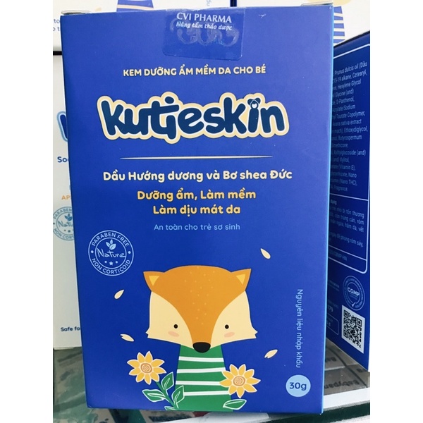 KUTIESKIN Kem bôi da tự nhiên chăm sóc làn da bé, Kem chàm sữa