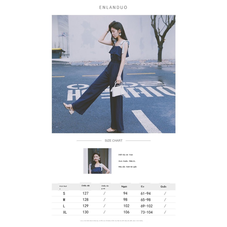 Bộ Áo Liền Quần Dáng Rộng Lưng Cao Ống Đứng Chất Liệu chiffon Thời Trang Cho Nữ