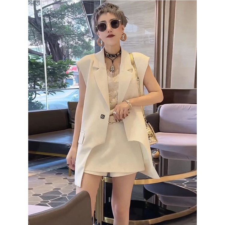 Set Áo Thun Không Tay Và Quần Short Thời Trang Dành Cho Nữ