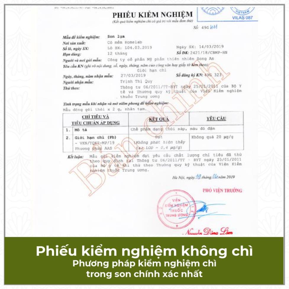 Son Môi Lụa Không Chì Thiên Nhiên Cỏ Mềm An Toàn Cho Mẹ Bầu