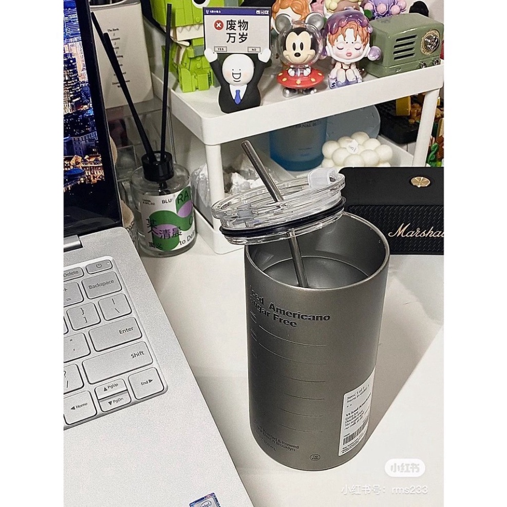 Ly Giữ Nhiệt Iced Americano Inox 304 Đúc Liền Khối Cao Cấp Có Nắp Đậy Và Ống Hút Inox | BigBuy360 - bigbuy360.vn