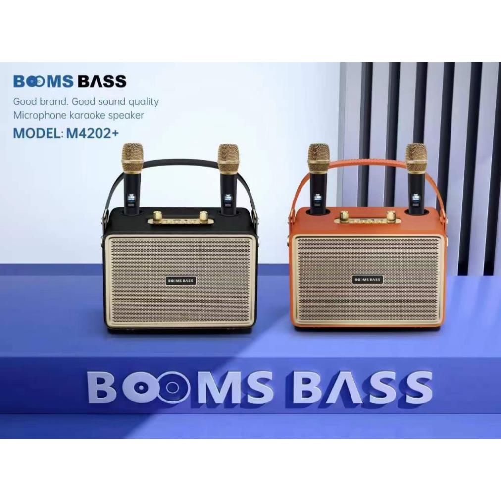 Loa bluetooth BoomBass M4202 kèm 2 micro không dây xách tay công xuất 20W, âm thanh trầm ấm, bass căng- LinkeeTech