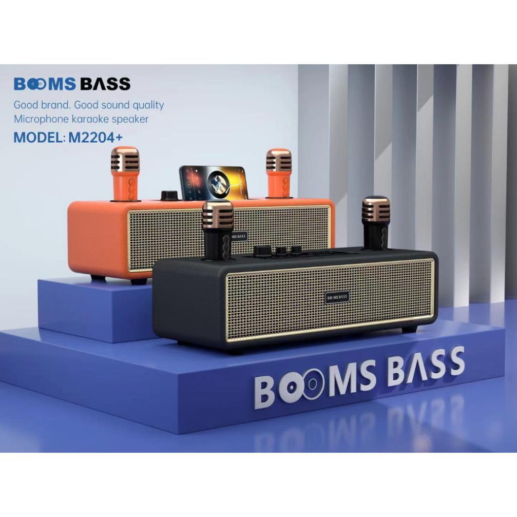 Loa Bluetooth Karaoke M2204 Kèm 2 Micro Không Dây Âm Thanh HD Bass Căng Bảo Hành Chính Hãng 12 Tháng