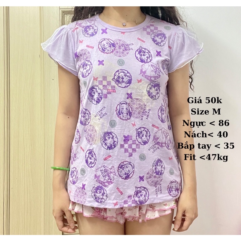 Áo baby tee 2hand, My Melody, Precure, Mickey, Minnie, Kimetsu No Yaiba, Demon Slayer, cute, kidcore, kawaii