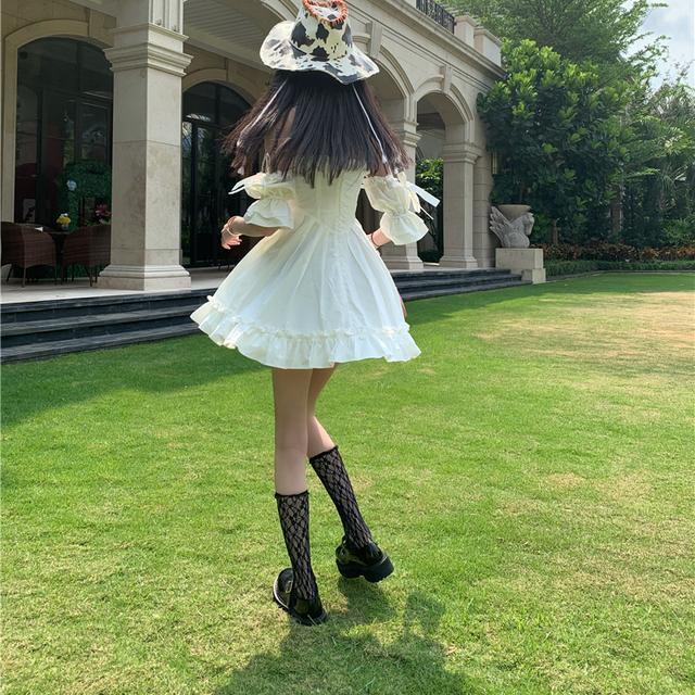 Jiashucheng Đầm Ngắn Hai Dây Màu Trắng Phong Cách Pháp Thời Trang Mùa Hè Hàng Mới Dành Cho Bạn Nữ