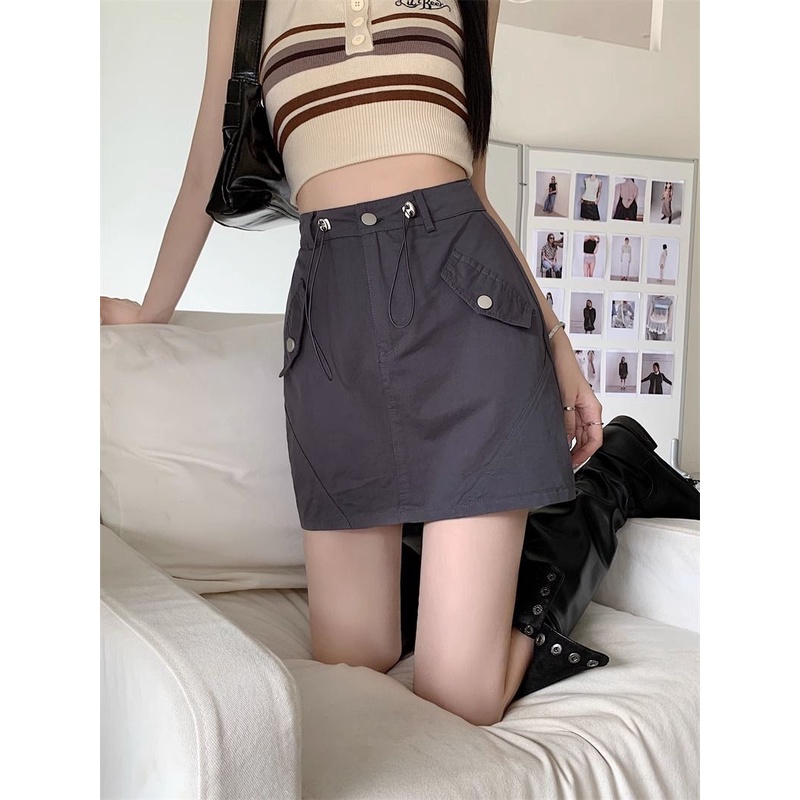 Jiashucheng Chân Váy Chữ a Lưng Cao Phong Cách Thể Thao Thời Trang Mùa Hè Hàng Mới Dành Cho Bạn Nữ