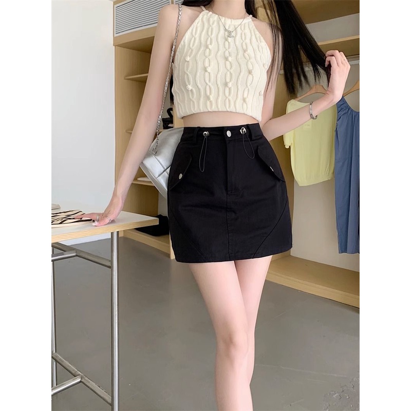 Jiashucheng Chân Váy Chữ a Lưng Cao Phong Cách Thể Thao Thời Trang Mùa Hè Hàng Mới Dành Cho Bạn Nữ