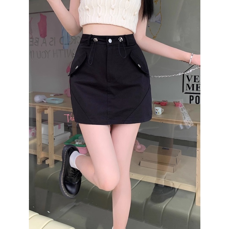 Jiashucheng Chân Váy Chữ a Lưng Cao Phong Cách Thể Thao Thời Trang Mùa Hè Hàng Mới Dành Cho Bạn Nữ