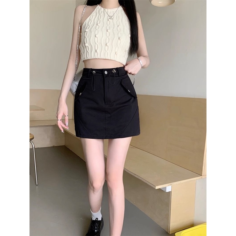 Jiashucheng Chân Váy Chữ a Lưng Cao Phong Cách Thể Thao Thời Trang Mùa Hè Hàng Mới Dành Cho Bạn Nữ