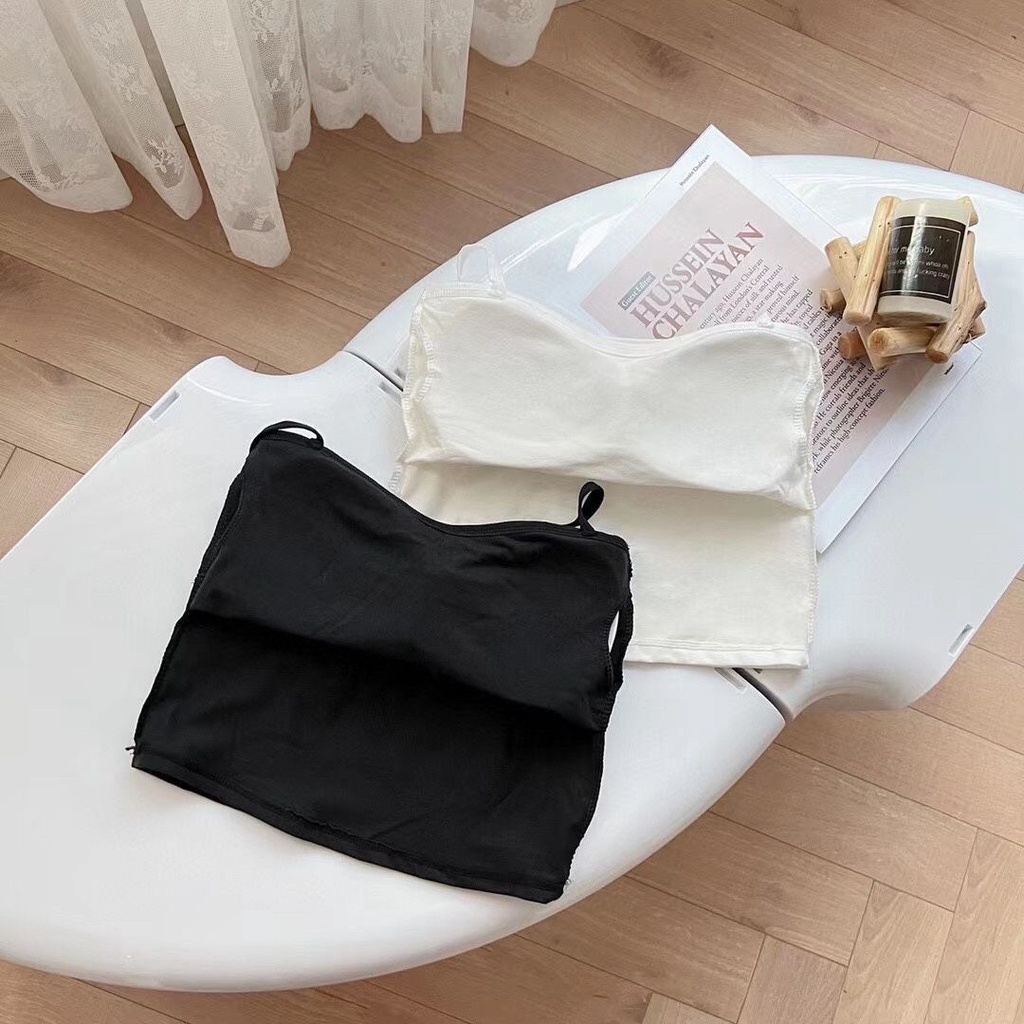 Jiashucheng Áo Lót Hai Dây Dáng Ngắn Có Đệm Ngực Chống Chói Lưng Đẹp Phù Hợp Với Bé Gái