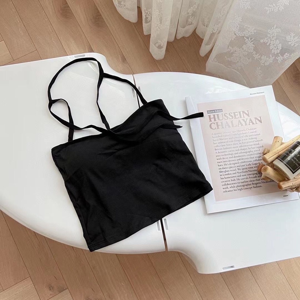 Jiashucheng Áo Lót Hai Dây Dáng Ngắn Có Đệm Ngực Chống Chói Lưng Đẹp Phù Hợp Với Bé Gái