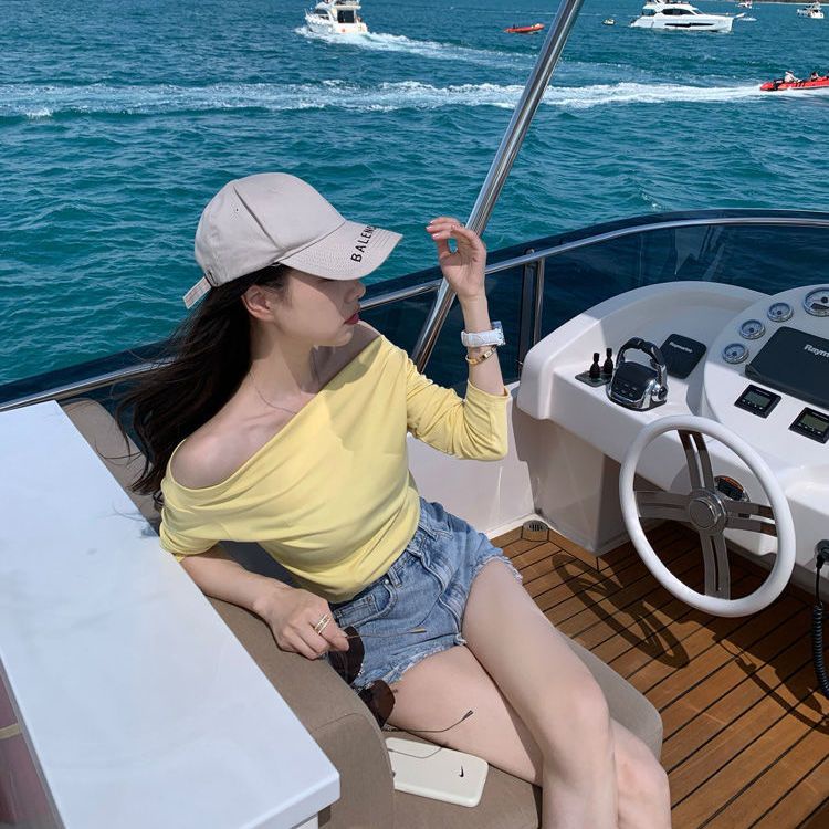 Jiashucheng Quần Short Denim Chữ a Rách Dáng Ôm Mùa Xuân Mới Dễ Phối Đồ Cho Nữ