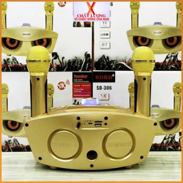 Loa Karaoke Bluetooth SD306 Bản Mới 2023 - “Mê Thích Nhích” - Tặng Kèm 2 Micro Đa Năng.