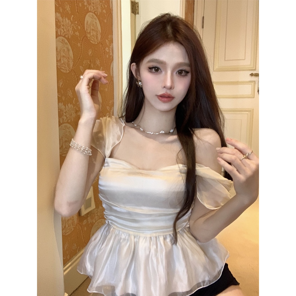 Jiashucheng Áo Voan Không Tay Cổ Vuông Màu Sắc Thời Trang Dành Cho Nữ