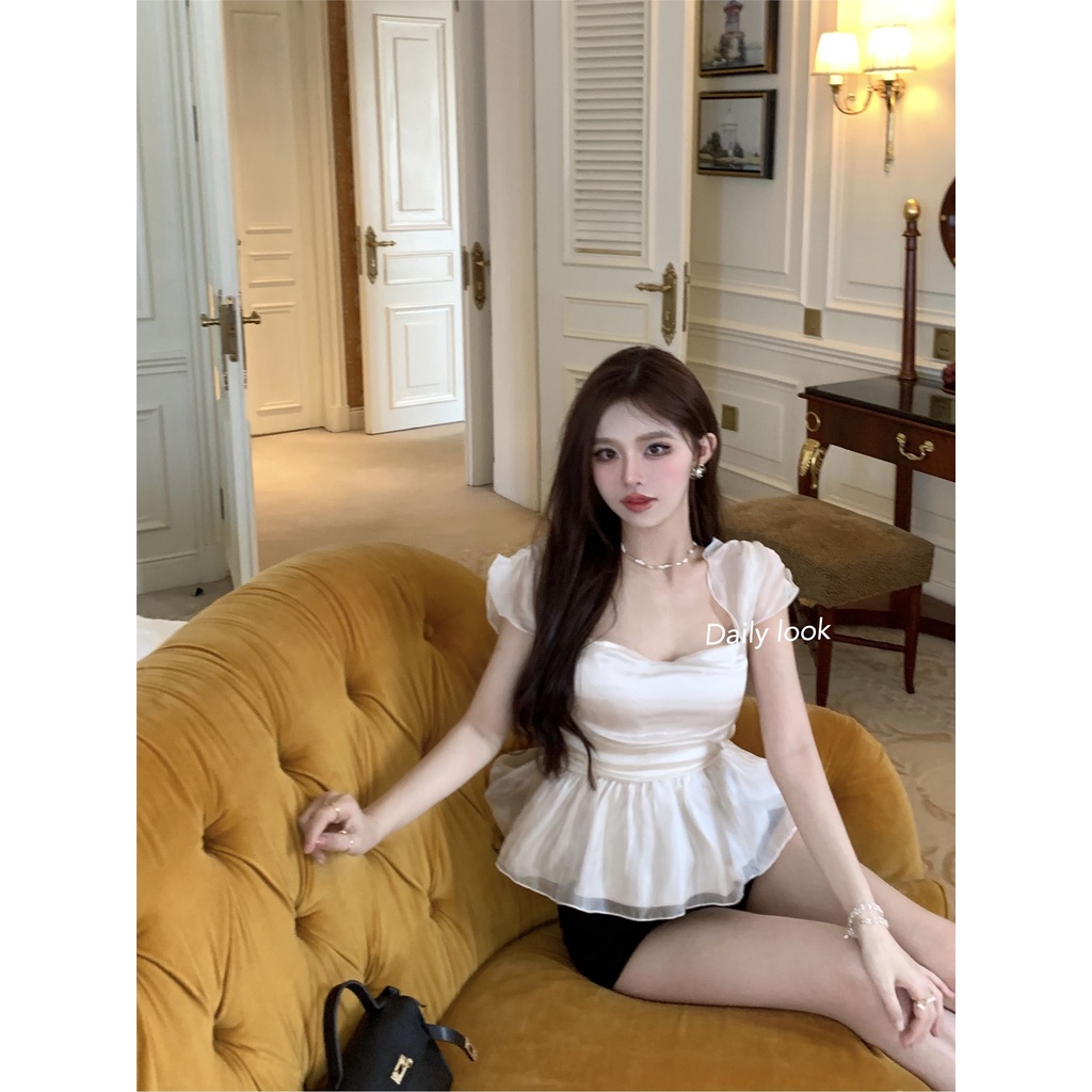 Jiashucheng Áo Voan Không Tay Cổ Vuông Màu Sắc Thời Trang Dành Cho Nữ