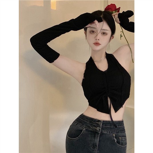 Jiashucheng Áo Hai Dây Cổ Chữ v Quyến Rũ Thời Trang Hè Cho Nữ