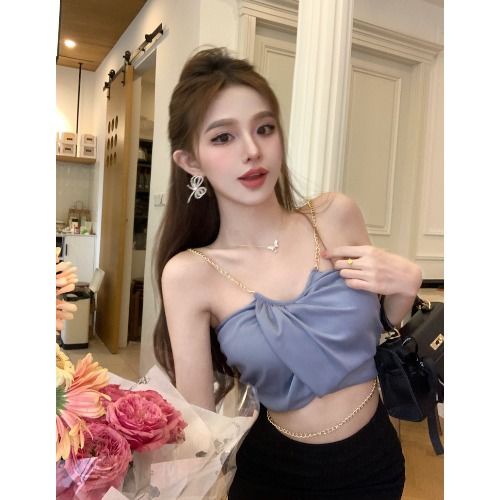 Jiashucheng Áo Ống Satin Dáng Ngắn Thời Trang Mùa Hè Cho Nữ