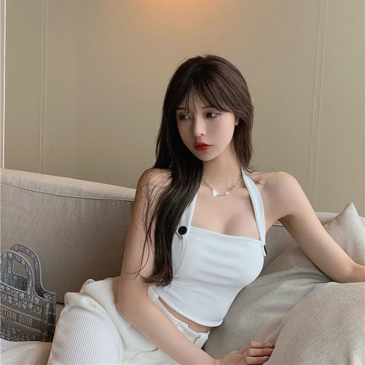 Jiashucheng Áo Hai Dây Dáng Ôm Ngắn Phong Cách Thời Trang Mùa Hè Mới Dành Cho Nữ