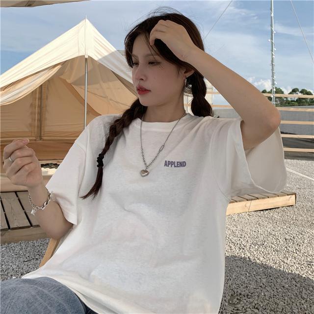 Jiashucheng Áo Thun Tay Ngắn Dáng Rộng In Hình Gấu Phong Cách Hàn Quốc Thời Trang Mùa Hè Mới Cho Nữ