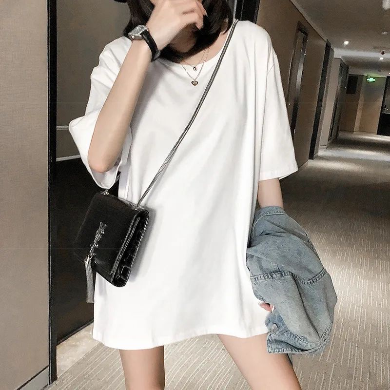 Jiashucheng Áo Thun Tay Ngắn Màu Trắng Dáng Rộng Cỡ Lớn Thời Trang Mùa Hè Cho Nữ