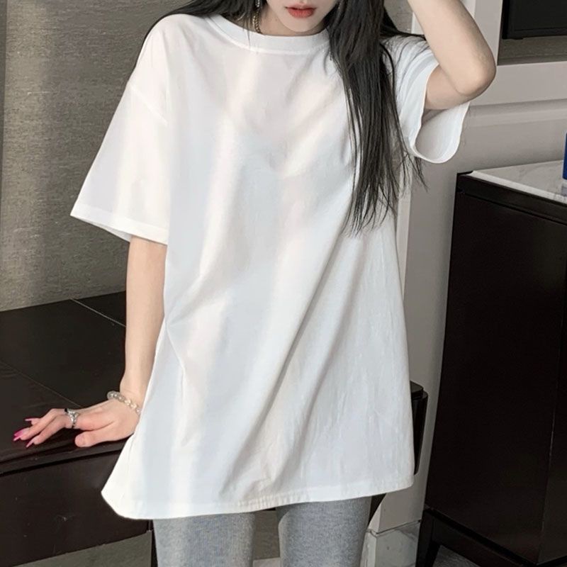 Jiashucheng Áo Thun Tay Ngắn Màu Trắng Dáng Rộng Cỡ Lớn Thời Trang Mùa Hè Cho Nữ