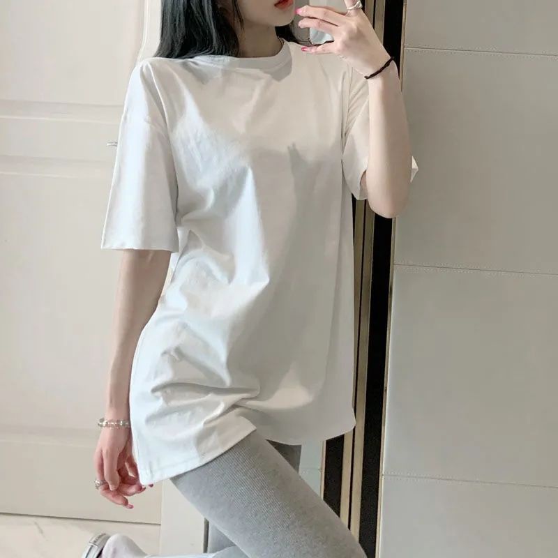 Jiashucheng Áo Thun Tay Ngắn Màu Trắng Dáng Rộng Cỡ Lớn Thời Trang Mùa Hè Cho Nữ