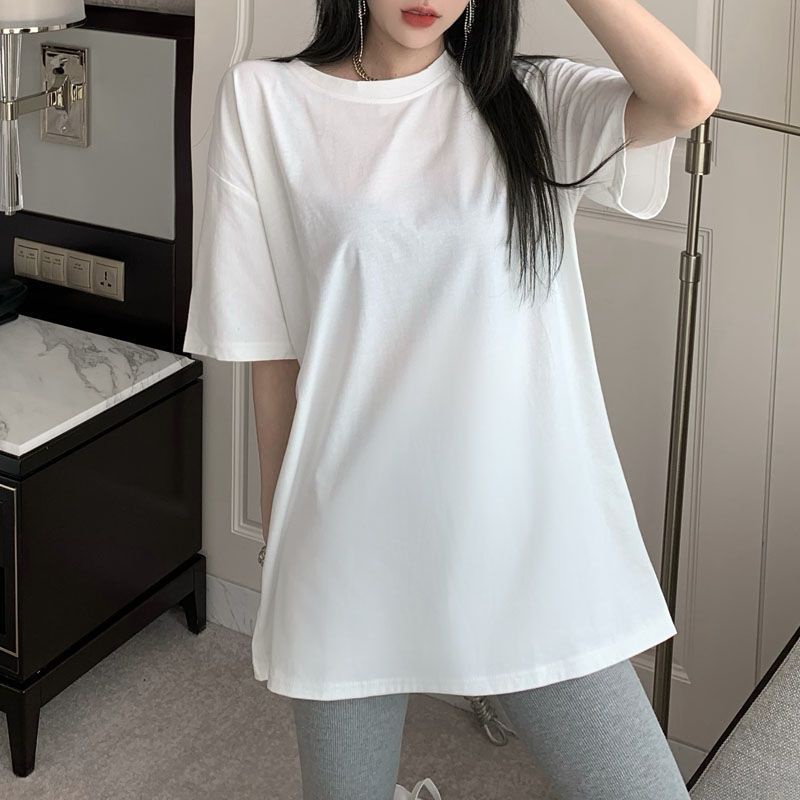 Jiashucheng Áo Thun Tay Ngắn Màu Trắng Dáng Rộng Cỡ Lớn Thời Trang Mùa Hè Cho Nữ