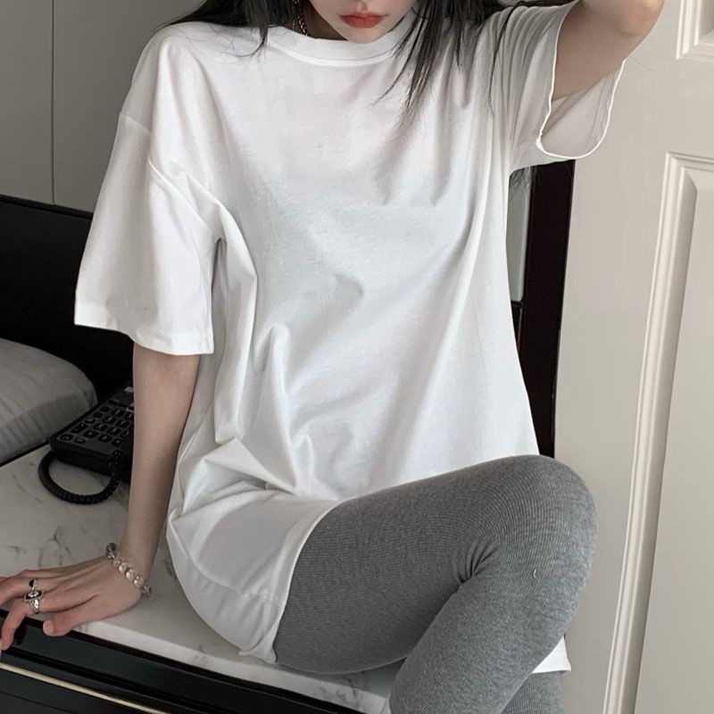 Jiashucheng Áo Thun Tay Ngắn Màu Trắng Dáng Rộng Cỡ Lớn Thời Trang Mùa Hè Cho Nữ