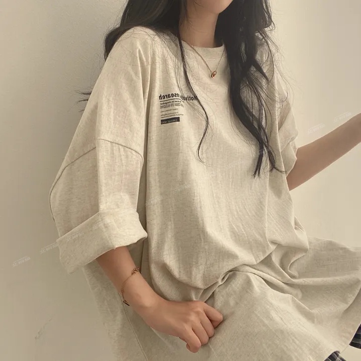 Jiashucheng Áo Thun Cotton Tay Ngắn Dáng Rộng Thời Trang Mùa Hè Phong Cách Hàn Quốc Cho Nữ