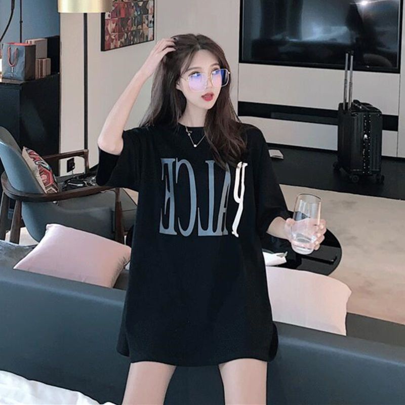 Jiashucheng Áo Thun Tay Ngắn Dáng Rộng In Chữ Thời Trang Mùa Hè Mới Cho Nữ