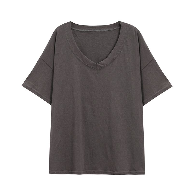 Jiashucheng Áo Thun Nữ Ngắn Tay Cổ Chữ V Form Rộng Phong Cách Mới