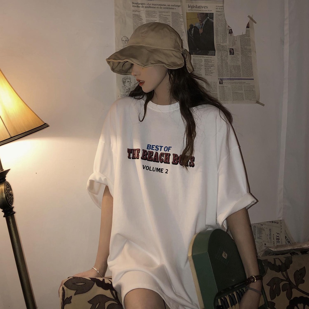 Jiashucheng Áo Thun Cotton Nguyên Chất Ngắn Tay Dáng Rộng Phong Cách Hàn Quốc Thời Trang Mùa Hè Hàng Mới Dành Cho Bạn Nữ