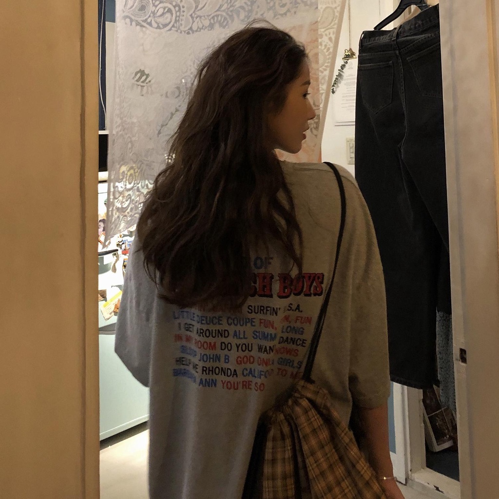 Jiashucheng Áo Thun Cotton Nguyên Chất Ngắn Tay Dáng Rộng Phong Cách Hàn Quốc Thời Trang Mùa Hè Hàng Mới Dành Cho Bạn Nữ