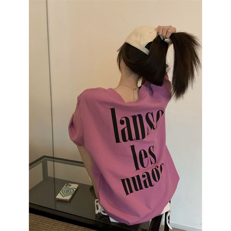 Jiashucheng Áo Thun Nữ Ngắn Tay Cổ Chữ V Thời Trang Mới