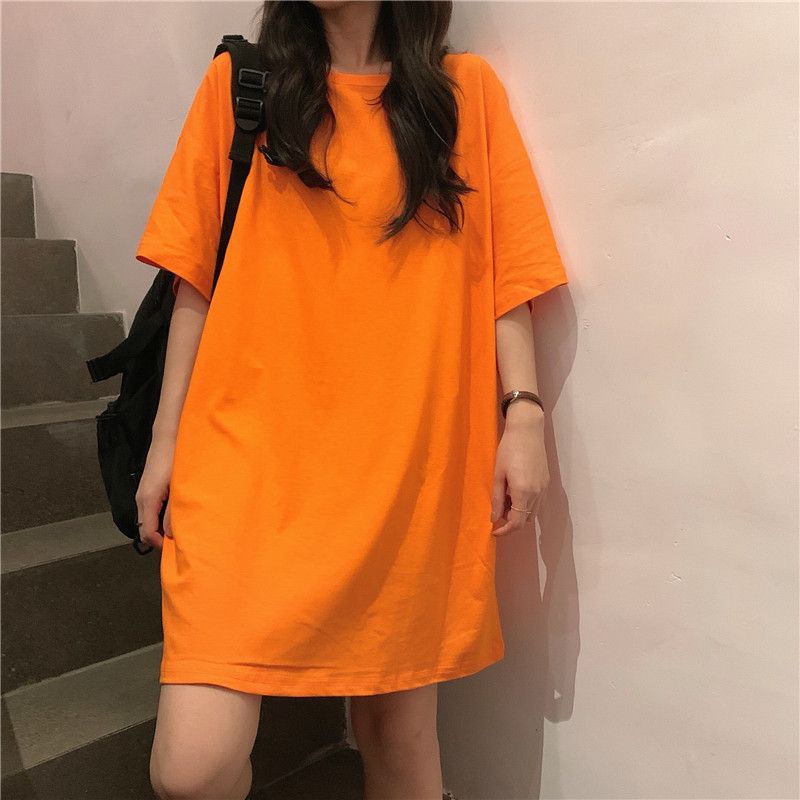 Jiashucheng Áo Thun Tay Ngắn Dáng Rộng Màu Trơn Phong Cách Hàn Quốc Thời Trang Mùa Hè Mới